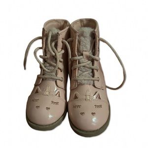 Girls Super Cute Pink Combat Boots size 11